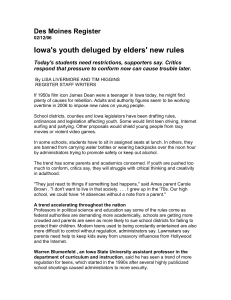 Iowa's youth deluged by elders' new rules Des Moines Register