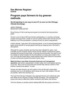 Program pays farmers to try greener methods Des Moines Register