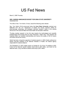 US Fed News SEN. HARKIN ANNOUNCES BOOST FOR IOWA STATE UNIVERSITY