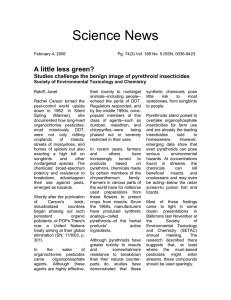 Science News A little less green? Society of Environmental Toxicology and Chemistry