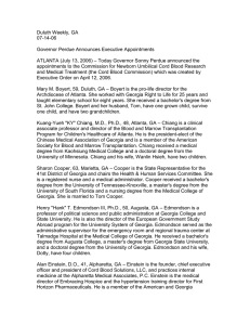 Duluth Weekly, GA 07-14-06  Governor Perdue Announces Executive Appointments