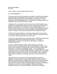 Des Moines Register 09-17-06  Iowa's counties, cities and towns learning to share