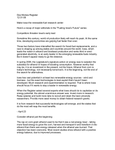 Des Moines Register 12-31-06  Make Iowa the renewable-fuel research center