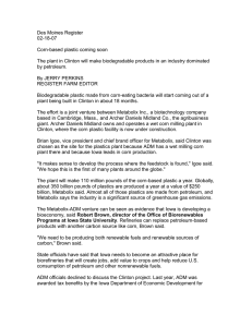 Des Moines Register 02-18-07  Corn-based plastic coming soon