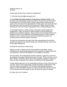 Wallace's Farmer, IA 04-12-07  Lamkey Named New Chair of Agronomy Department