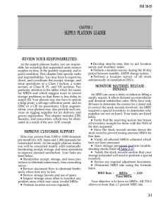 SUPPLY PLATOON LEADER FM 10-15 CHAPTER 2 REVIEW YOUR RESPONSIBILITIES