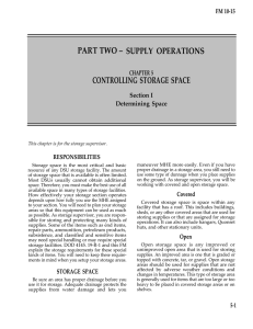 PART TWO – SUPPLY OPERATIONS CONTROLLING STORAGE SPACE FM 10-15 CHAPTER 5