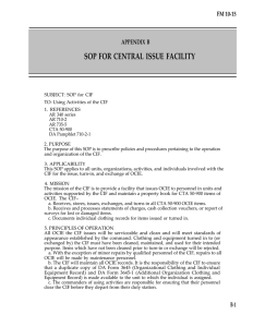 SOP FOR CENTRAL ISSUE FACILITY FM 10-15 APPENDIX B