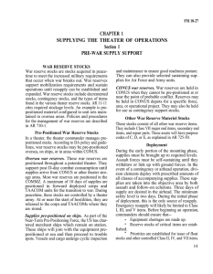 CHAPTER 1 SUPPLYING THE THEATER OF OPERATIONS Section  I PRE-WAR SUPPLY SUPPORT