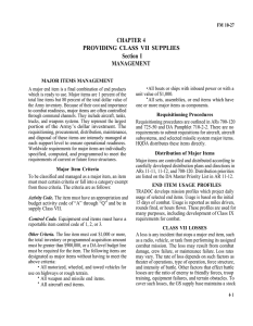 CHAPTER 4 PROVIDING CLASS VII SUPPLIES Section I MANAGEMENT