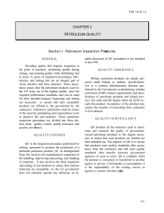 CHAPTER 3 PETROLEUM QUALITY Section I.  Petroleum Inspection Proc edures