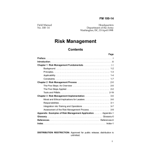Risk Management Contents FM 100-14
