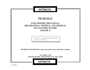 FM 101-10-1/2 STAFF OFFICERS’ FIELD MANUAL ORGANIZATIONAL, TECHNICAL, AND LOGISTICAL DATA PLANNING FACTORS