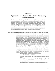 Organization and Mission of the United States Army Signal Command CHAPTER 3