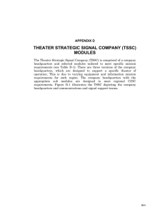 THEATER STRATEGIC SIGNAL COMPANY (TSSC) MODULES APPENDIX D