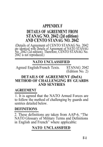 APPENDIX F DETAILS OF AGREEMENT FROM STANAG NO. 2042 (2d edition)