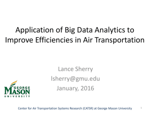 Application of Big Data Analytics to Improve Efficiencies in Air Transportation