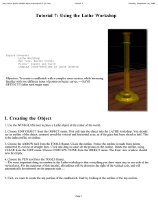 Tutorial 7: Using the Lathe Workshop