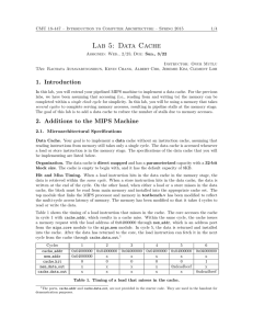 Lab 5: Data Cache