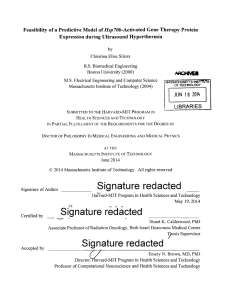 Feasibility  of a  Predictive Model  of Hsp70b-Activated ... Expression  during Ultrasound Hyperthermia