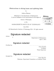 Obstructions  to  slicing  knots  and splitting ... Joshua  Batson