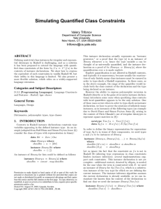 Simulating Quantified Class Constraints Valery Trifonov  ABSTRACT