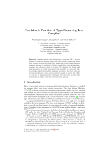 Precision in Practice: A Type-Preserving Java Compiler  Christopher League