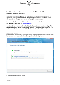 Installation of the wireless network eduroam with Windows 7 (UK)