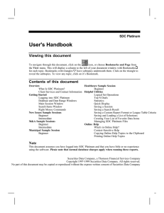 User's Handbook Viewing this document SDC Platinum