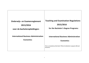 Teaching and Examination Regulations Onderwijs- en Examenreglement 2015/2016