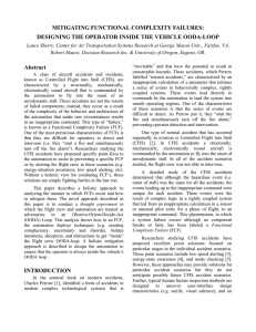 MITIGATING FUNCTIONAL COMPLEXITY FAILURES: DESIGNING THE OPERATOR INSIDE THE VEHICLE OODA-LOOP