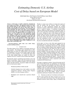 Estimating Domestic U.S. Airline Cost of Delay based on European Model