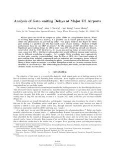 Analysis of Gate-waiting Delays at Major US Airports Jianfeng Wang