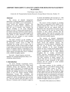 AIRPORT TROUGHPUT CAPACITY LIMITS FOR DEMAND MANAGEMENT PLANNING