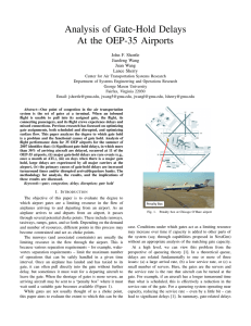 Analysis of Gate-Hold Delays At the OEP-35 Airports John F. Shortle Jianfeng Wang