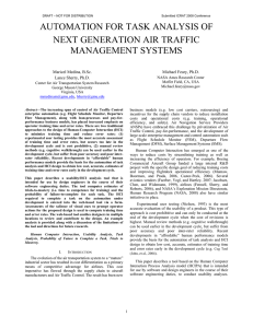 AUTOMATION FOR TASK ANALYSIS OF NEXT GENERATION AIR TRAFFIC MANAGEMENT SYSTEMS