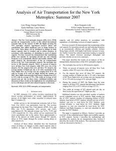 Analysis of Air Transportation for the New York Metroplex: Summer 2007