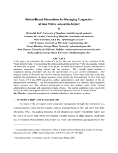 Market-Based Alternatives for Managing Congestion at New York’s LaGuardia Airport