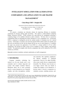 INTELLIGENT SIMULATION FOR ALTERNATIVES COMPARISON AND APPLICATION TO AIR TRAFFIC MANAGEMENT