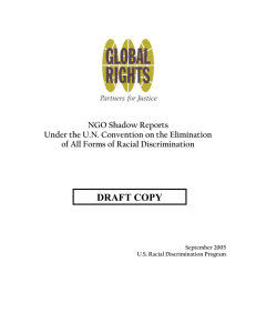 DRAFT COPY NGO Shadow Reports Under the U.N. Convention on the Elimination