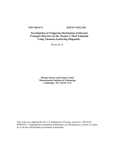 Investigation of Triggering Mechanism of Internal Using Thomson Scattering Diagnostic.