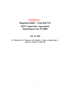 Magnetics R&amp;D – Task D&amp;T-01 MIT Cooperative Agreement Final Report For FY2008