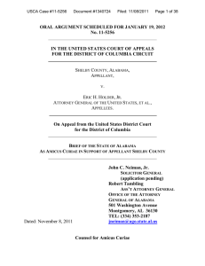 ORAL ARGUMENT SCHEDULED FOR JANUARY 19, 2012 No. 11-5256