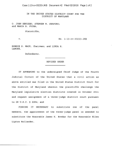 Case 1:13-cv-03233-JKB   Document 42   Filed 02/18/16 ...