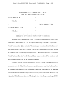 Case 1:11-cv-00904-RDB   Document 8   Filed 05/19/11 ... IN THE UNITED STATES DISTRICT COURT