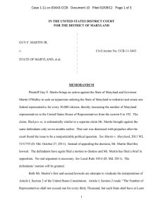 Case 1:11-cv-03443-CCB   Document 10   Filed 02/09/12 ...  : GUY F. MARTIN JR.