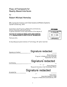 Flow: A Framework  for Reality-Based  Interfaces I