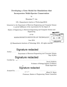 Developing  a  Gene  Model  for ... Incorporates  Multi-Species  Conservation Brendan  F.  Liu