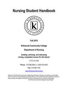 Nursing Student Handbook  Fall 2015 Kirkwood Community College