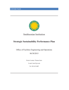 Smithsonian Institution Strategic Sustainability Performance Plan Office of Facilities Engineering and Operations